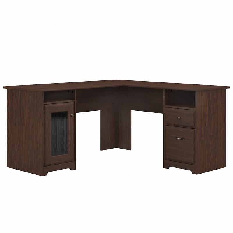 Pemberly Row 60W L Shaped Computer Desk in Modern Walnut - Engineered Wood