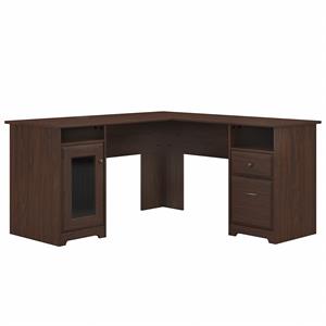 Pemberly Row 60W L Shaped Computer Desk in Modern Walnut - Engineered Wood