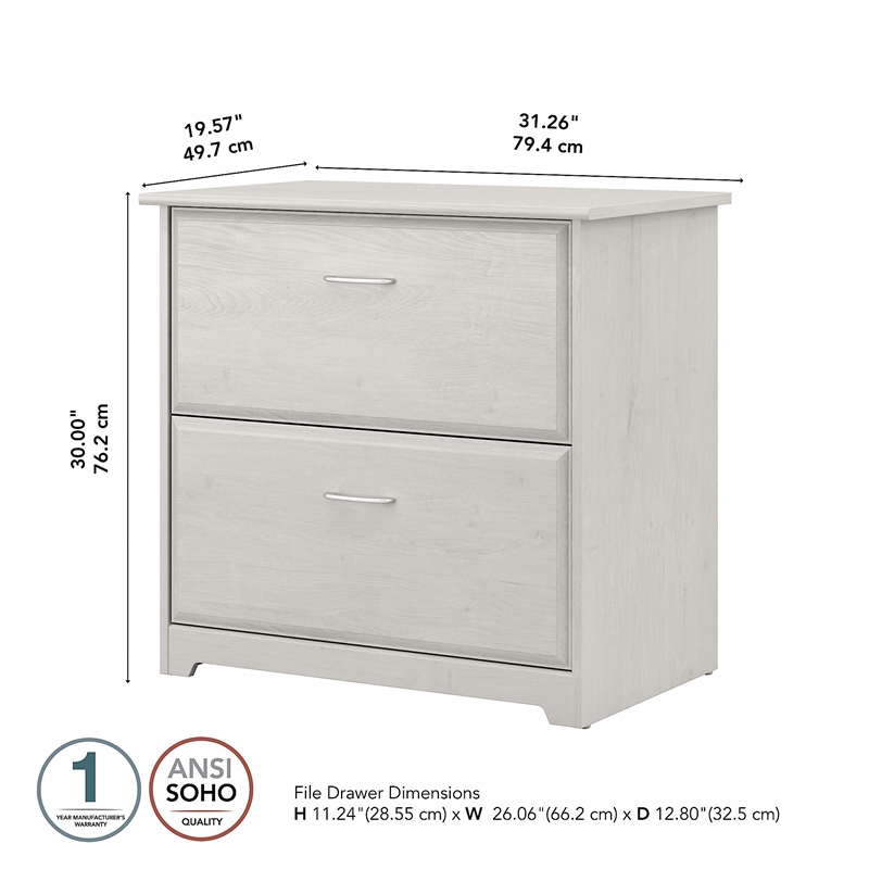 Pemberly Row 2 Drawer Lateral File Cabinet in Linen White Oak - Engineered Wood
