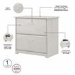 Pemberly Row 2 Drawer Lateral File Cabinet in Linen White Oak - Engineered Wood