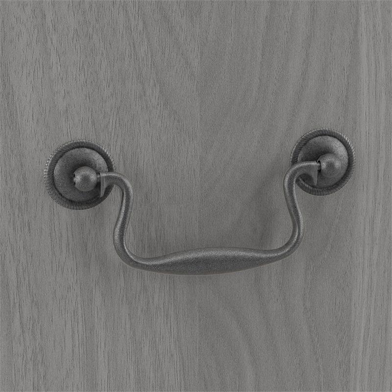 Pemberly Row L Shaped Computer Desk with Drawers in Gray - Engineered Wood