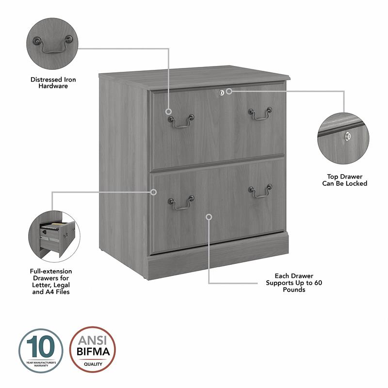 Pemberly Row L Shaped Desk with Storage Set in Modern Gray - Engineered Wood