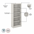 Pemberly Row Executive Desk & Bookcase Set in Linen White Oak - Engineered Wood