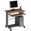 Pemberly Row Contemporary Mobile Metal Computer Cart in Cherry