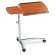 Pemberly Row Adjustable Mobile Laptop Stand in Medium Cherry
