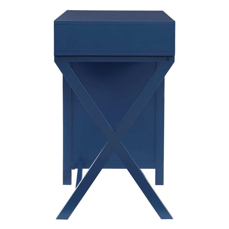 Pemberly Row 4 Drawers Modern Wood Side Storage Desk in Navy Blue