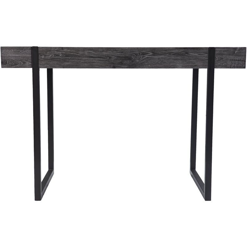Pemberly Row Contemporary Wood Small Space Writing Desk in Black