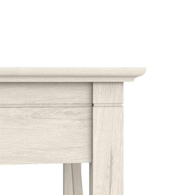 Pemberly Row Farmhouse Engineered Wood Writing Desk in Line White Oak