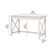 Pemberly Row Farmhouse Engineered Wood Writing Desk in Line White Oak