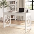 Pemberly Row Farmhouse Engineered Wood Writing Desk in Line White Oak