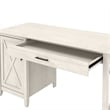 Pemberly Row Farmhouse Engineered Wood Computer Desk with Storage in White