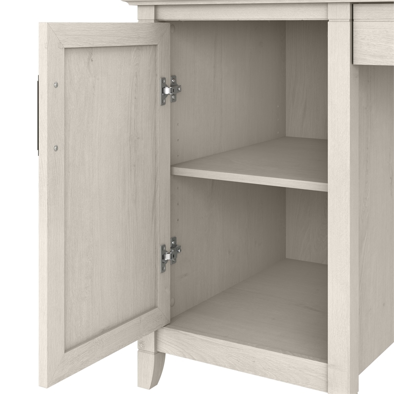 Pemberly Row Farmhouse Engineered Wood Computer Desk with Storage in White