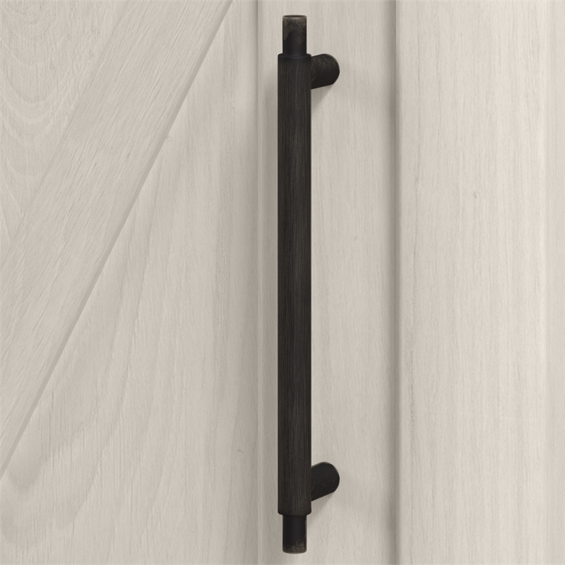 Pemberly Row Farmhouse Engineered Wood Computer Desk with Storage in White