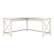 Pemberly Row L Shaped Contemporary Engineered Wood Desk in White