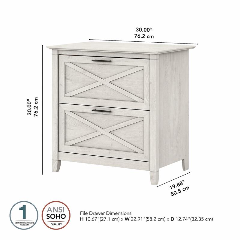 Pemberly Row 2 Drawer Lateral File Cabinet in Linen White Oak - Engineered Wood