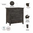 Pemberly Row 2 Drawers Farmhouse Wood Lateral File Cabinet in Gray
