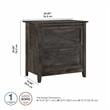 Pemberly Row 2 Drawers Farmhouse Wood Lateral File Cabinet in Gray