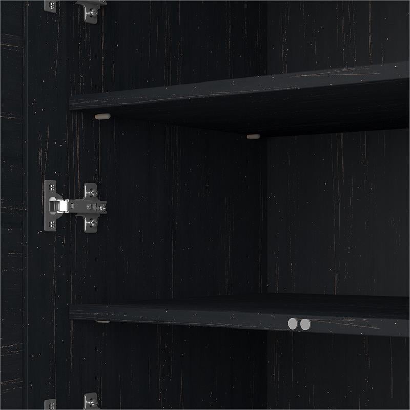 Pemberly Row Storage Cabinet w/ File Drawer in Black & Cherry - Engineered Wood