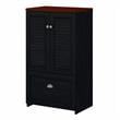 Pemberly Row Storage Cabinet w/ File Drawer in Black & Cherry - Engineered Wood