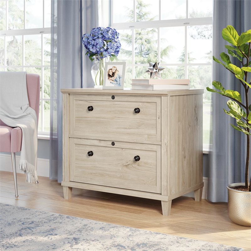 Pemberly Row Engineered Wood Lateral File Cabinet in Chalk Oak