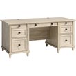 Pemberly Row Executive Desk in Engineered Wood-Chalk Oak Finish