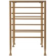 Pemberly Row Contemporary Glass Top Writing Desk in Soft Gold