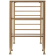 Pemberly Row Contemporary Glass Top Writing Desk in Soft Gold