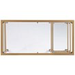 Pemberly Row Contemporary Glass Top Writing Desk in Soft Gold