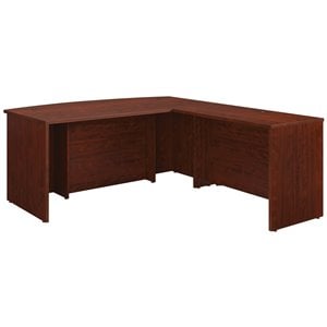 Pemberly Row 72&quot Bowfront Desk and 42&quot Return in Classic Cherry