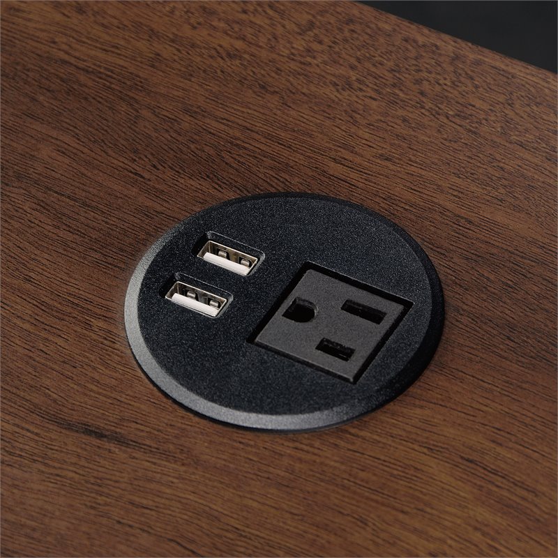 Pemberly Row Contemporary Plastic and Rubber Wire Power Grommet in Black