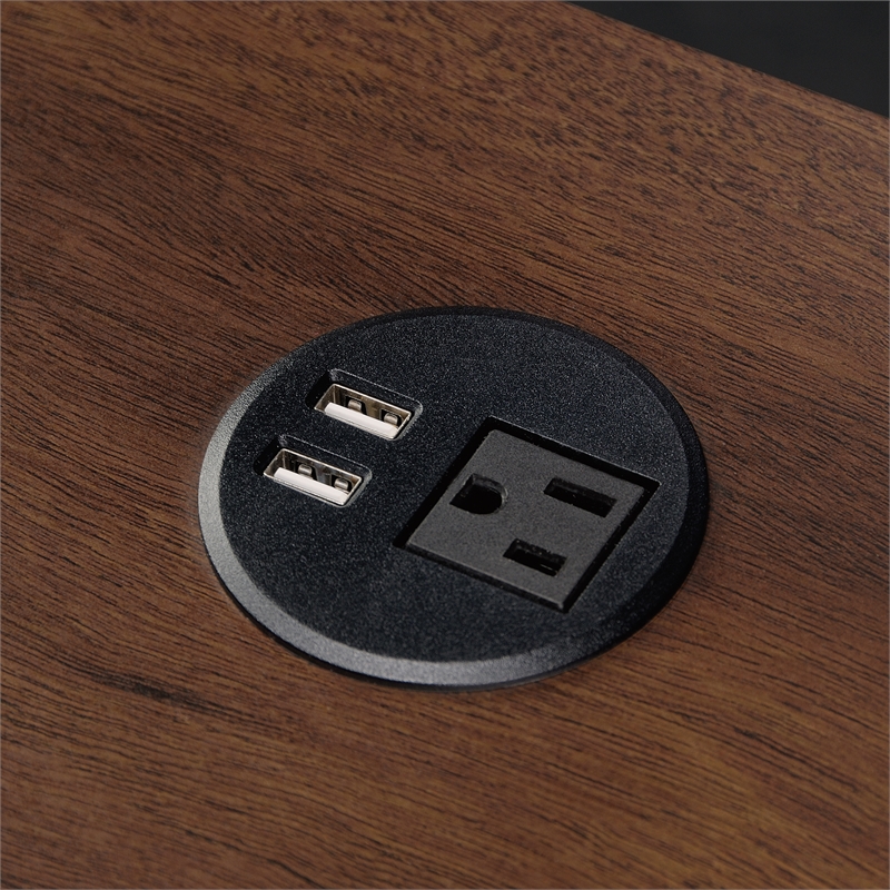 Pemberly Row Contemporary Plastic and Rubber Wire Power Grommet in Black