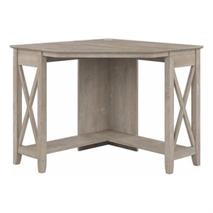 Pemberly Row Small Corner Desk in Washed Gray - Engineered Wood
