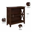 Pemberly Row Small 2 Shelf Bookcase in Bing Cherry - Engineered Wood