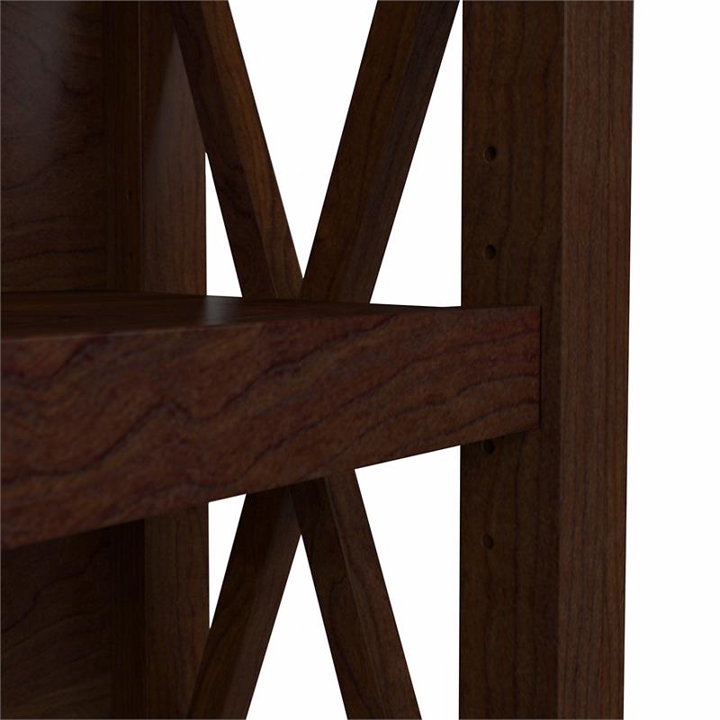 Pemberly Row Small 2 Shelf Bookcase in Bing Cherry - Engineered Wood