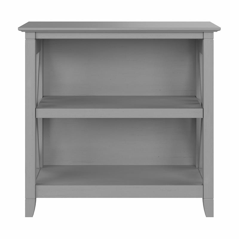 Pemberly Row Small 2 Shelf Bookcase in Cape Cod Gray - Engineered Wood