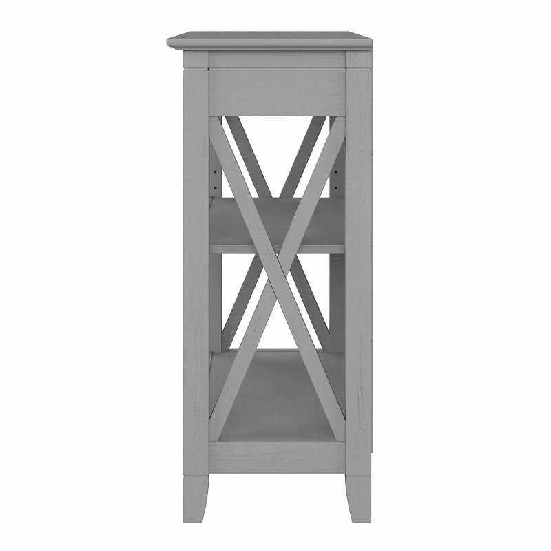 Pemberly Row Small 2 Shelf Bookcase in Cape Cod Gray - Engineered Wood