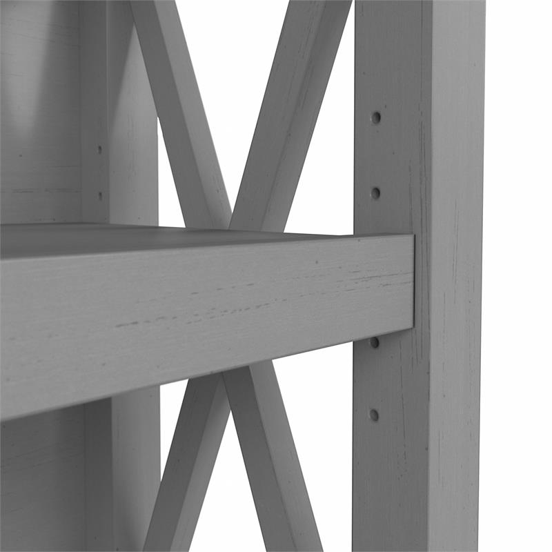 Pemberly Row Small 2 Shelf Bookcase in Cape Cod Gray - Engineered Wood