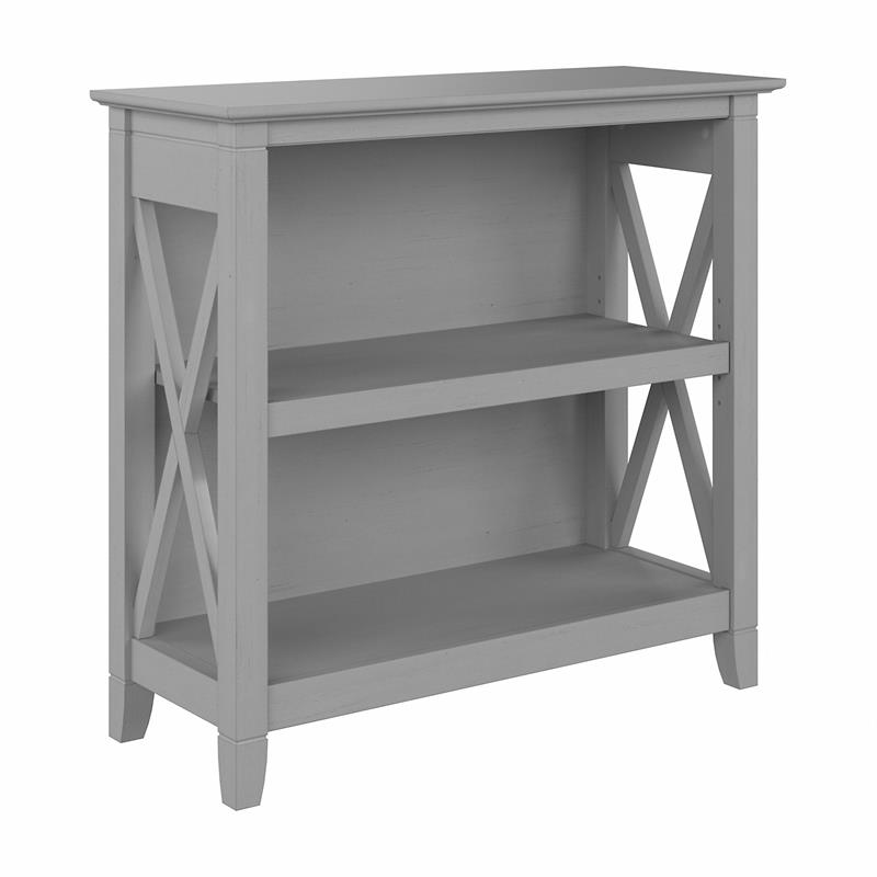 Pemberly Row Small 2 Shelf Bookcase in Cape Cod Gray - Engineered Wood