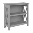 Pemberly Row Small 2 Shelf Bookcase in Cape Cod Gray - Engineered Wood