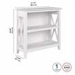 Pemberly Row Small 2 Shelf Bookcase in Pure White Oak - Engineered Wood