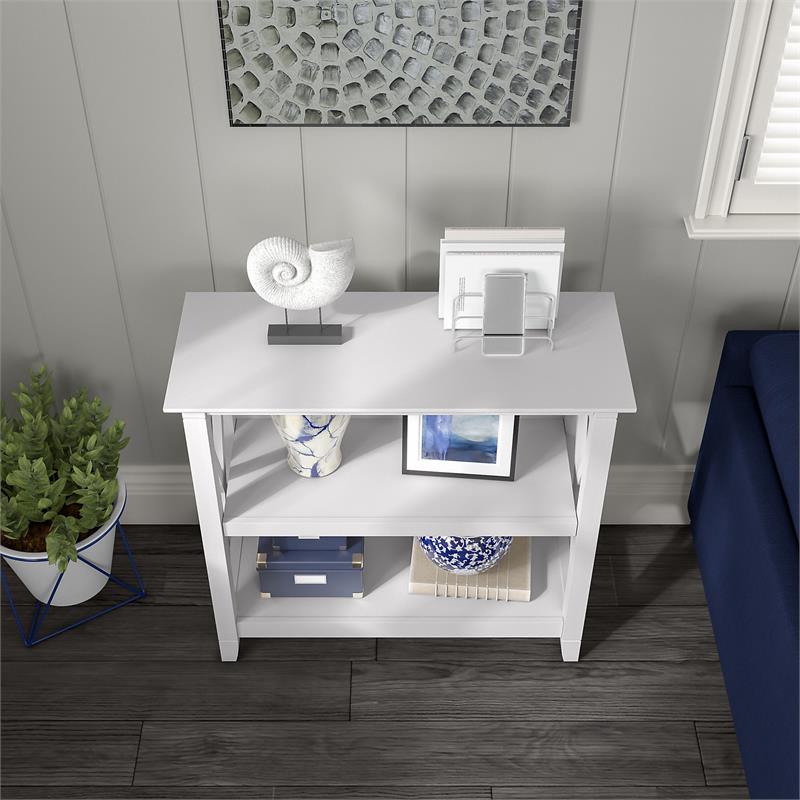 Pemberly Row Small 2 Shelf Bookcase in Pure White Oak - Engineered Wood