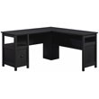 Pemberly Row L-shaped Traditional Engineered Wood Computer Desk in Raven Oak