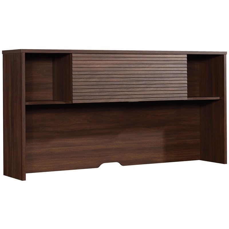 Pemberly Row Contemporary Engineered Wood Desk Hutch in Spiced Mahogany
