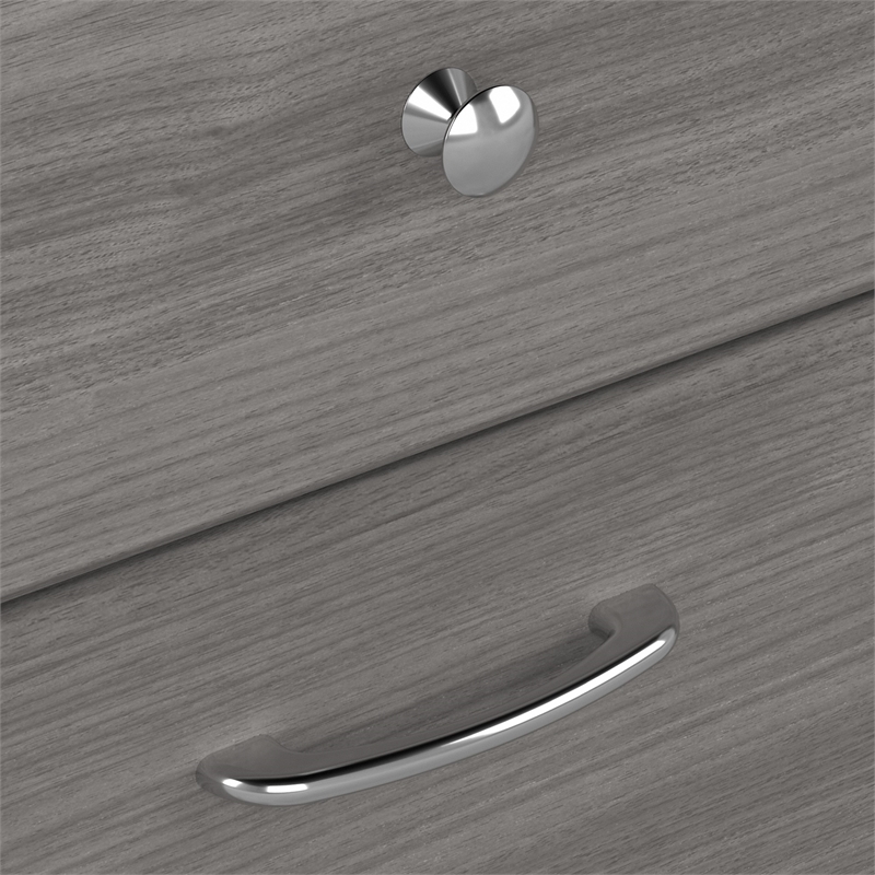 Pemberly Row 60W Computer Desk with Drawers in Modern Gray - Engineered Wood