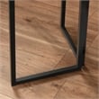 Pemberly Row Contemporary Engineered Wood and Metal L-Desk in Brew Oak