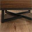 Pemberly Row Contemporary Engineered Wood and Metal L-Desk in Brew Oak