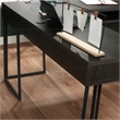 Pemberly Row Contemporary Engineered Wood and Metal L-Desk in Brew Oak