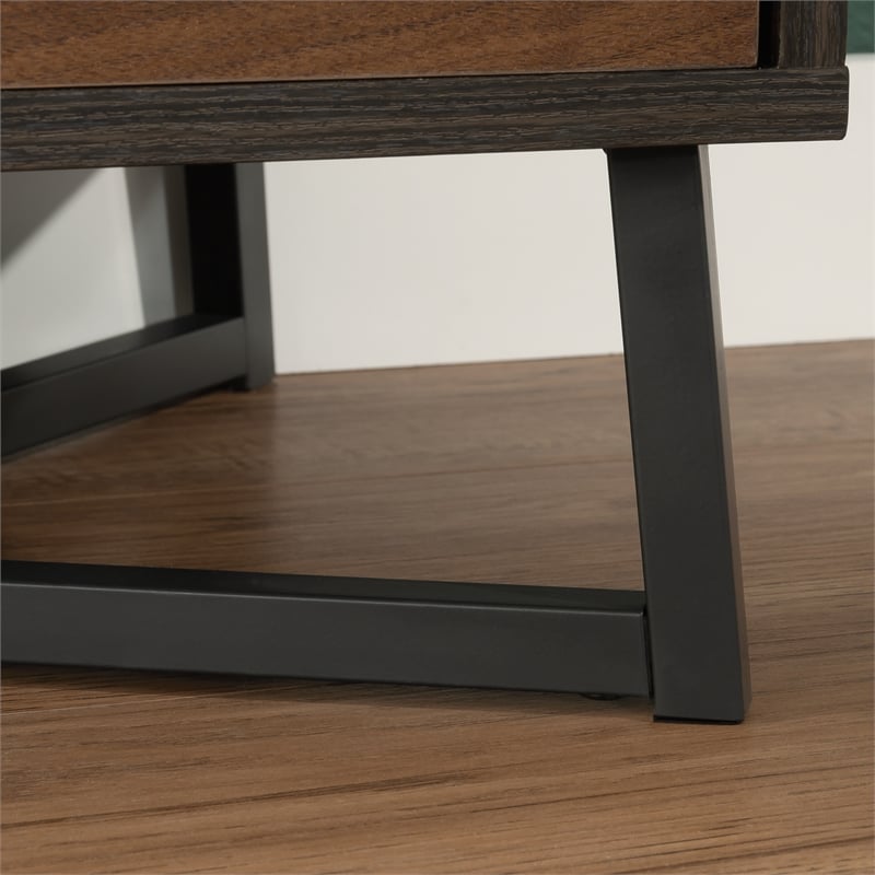 Pemberly Row Contemporary Engineered Wood/Metal Lateral File in Brew Oak