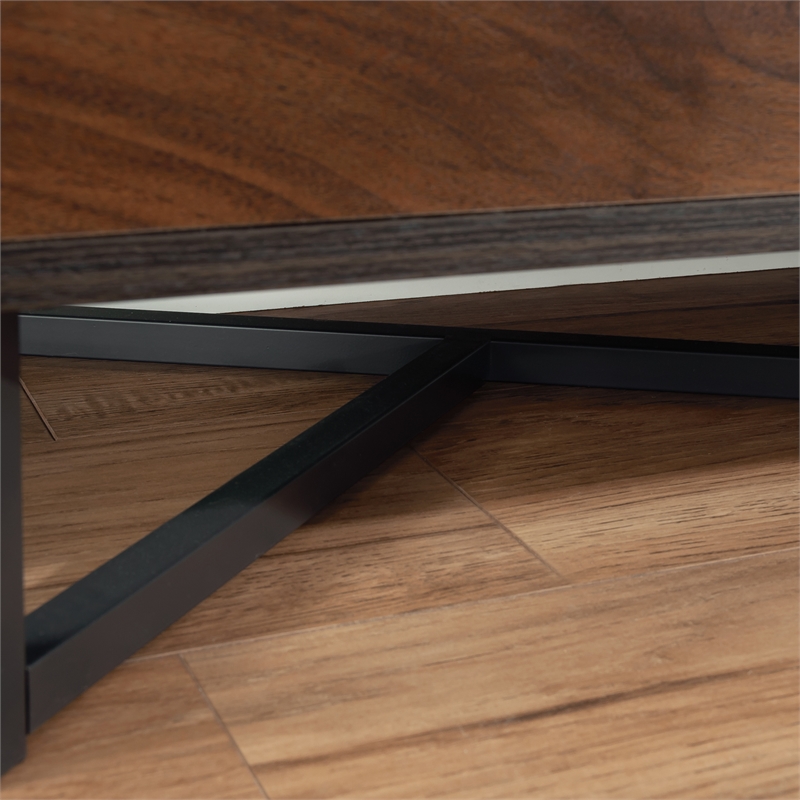 Pemberly Row Contemporary Engineered Wood/Metal Lateral File in Brew Oak
