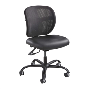 Pemberly Row Intensive Use Mesh Task Office Chair in Black Vinyl